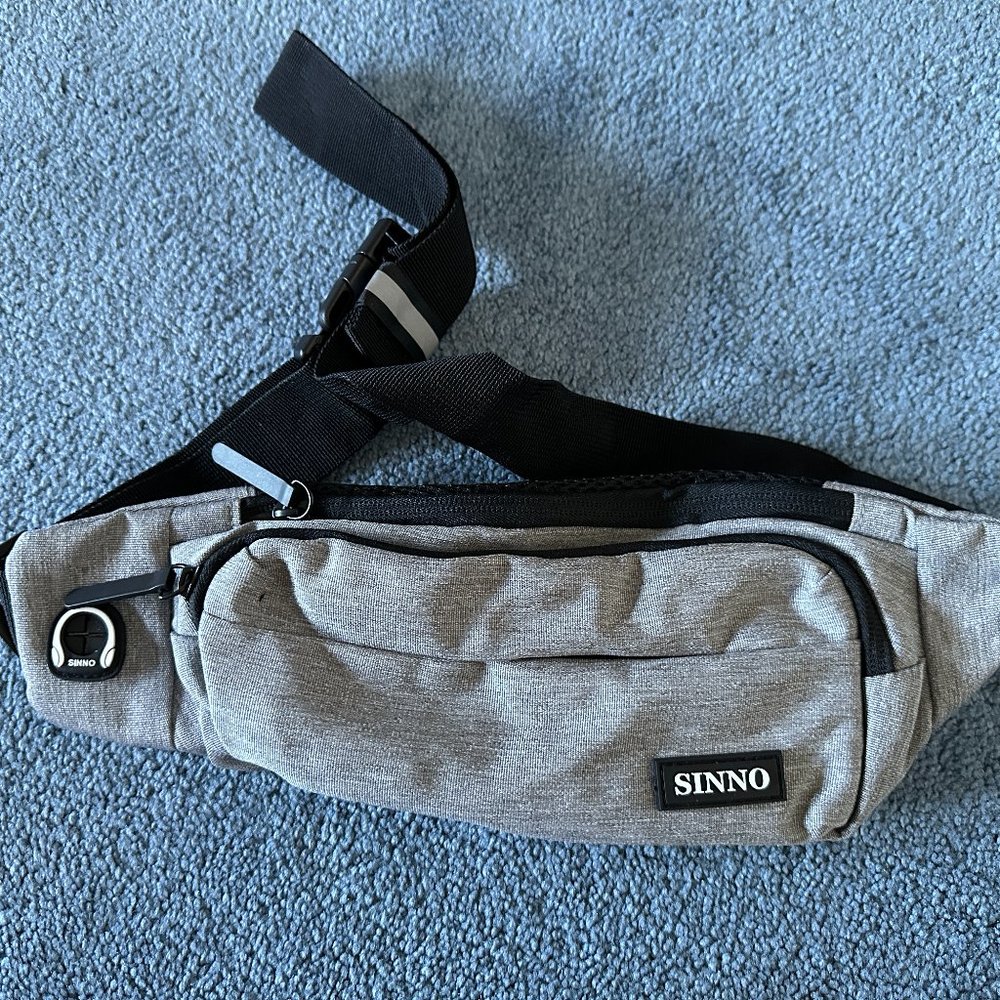 Sinno Gray Adjustable Water Resistant Belt Bag Fanny Pack